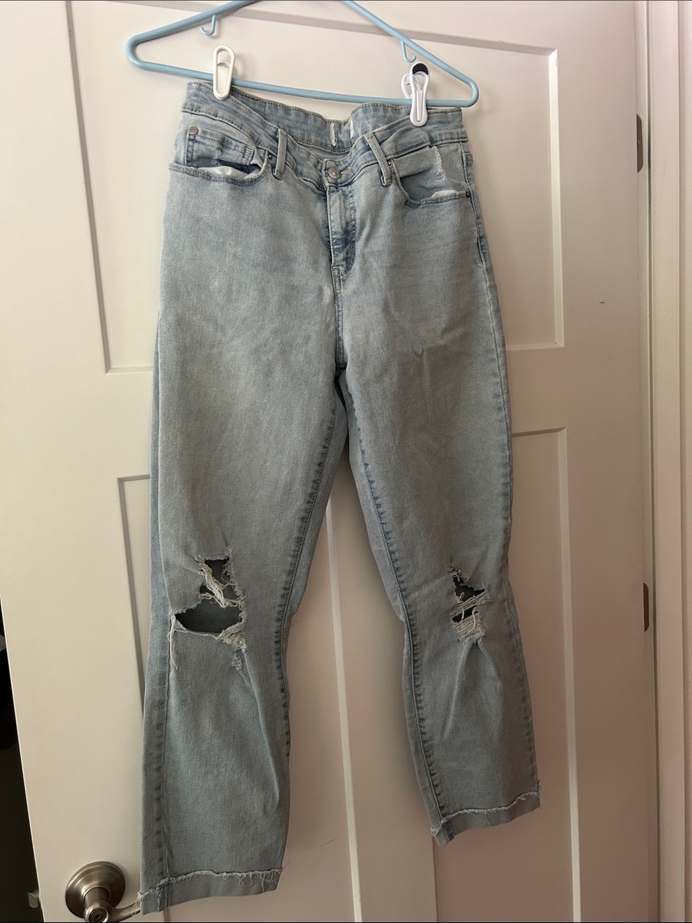Denizen from Levi's Light Blue Straight-Leg Distressed Jeans